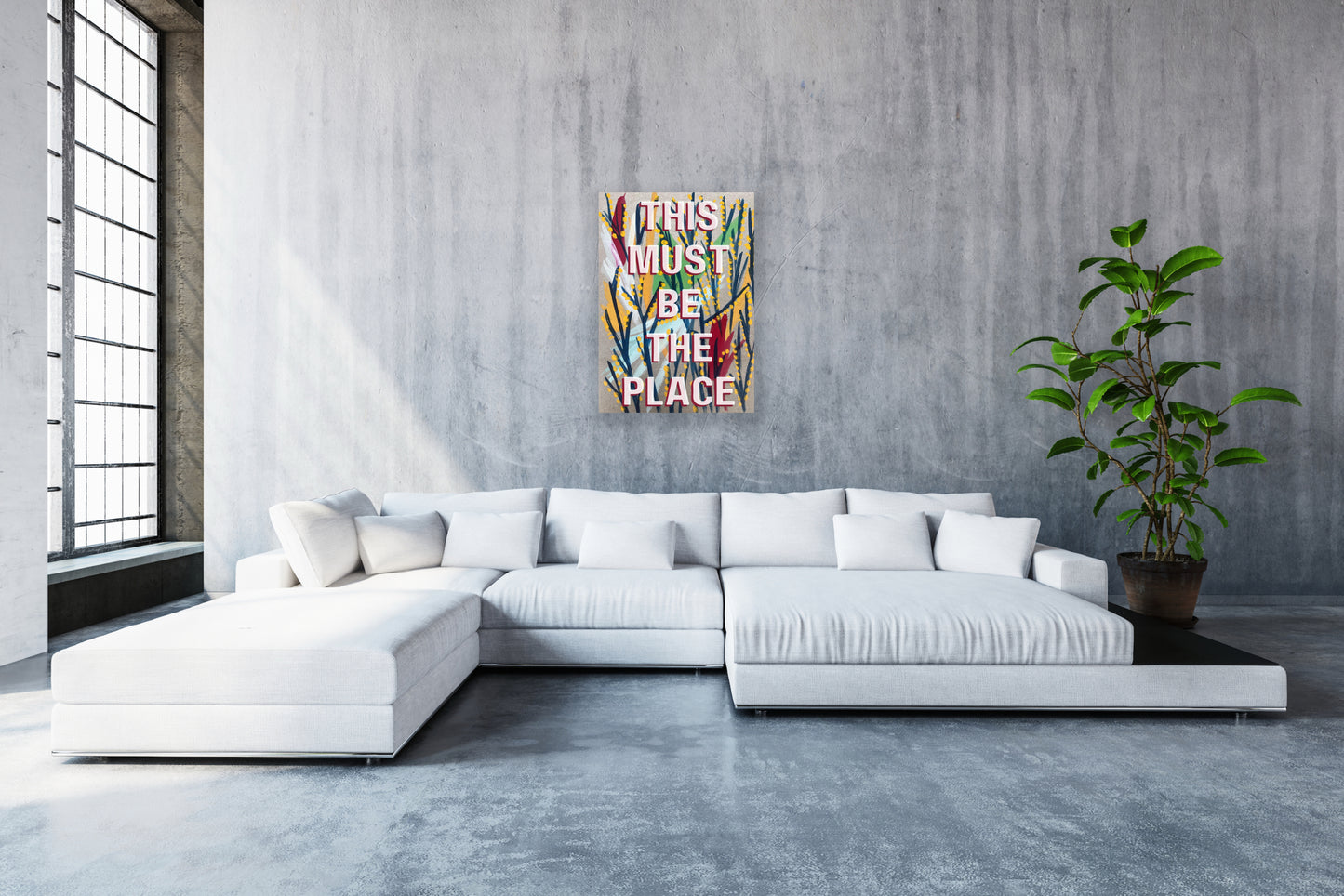This Must Be The Place print — detail view of hand-crafted collage artwork